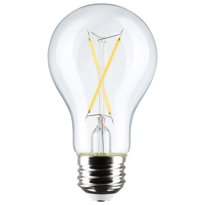 Satco 5 Watt A19 LED Filament - Clear - 2700K - Medium Base - 120 Volt - 4-Pack
