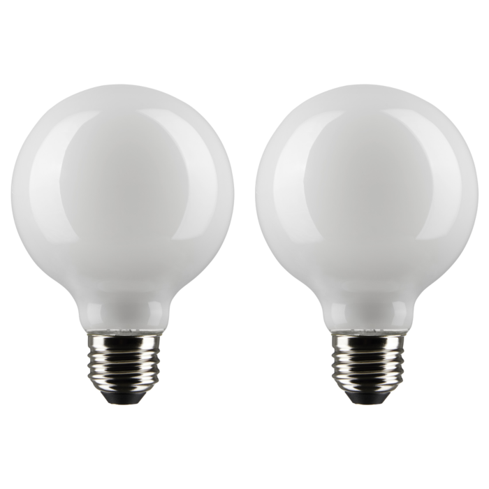 Satco 4.5 Watt G25 LED Filament - White - Medium base - 90 CRI - 2700K - 120 Volt - 2 Pack