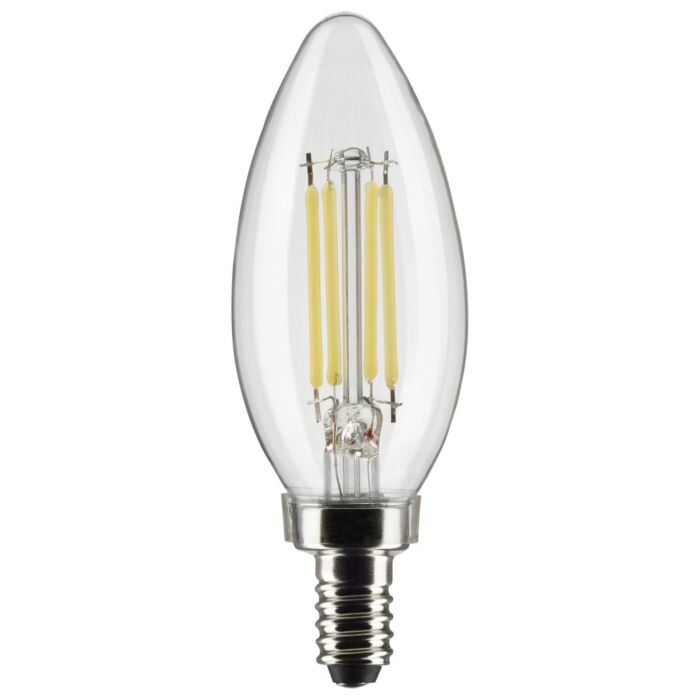 Satco LED 5.5w Candelabra Base Clear Light Bulb 2pk