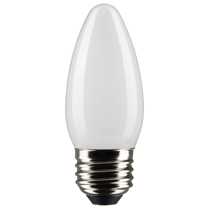 Satco 120V B11 LED Filament Medium Base Torpedo Bulb (Frosted - 2pk) 2700K, 90CRI, 500 Lumens