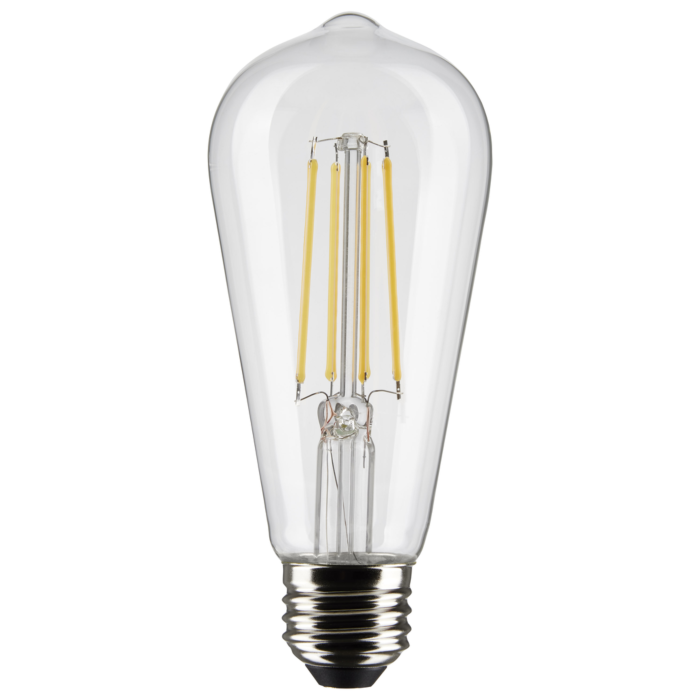 Satco 8W ST19 Medium Base LED Filament (Clear - 2pk) 2700K, 800 Lumen