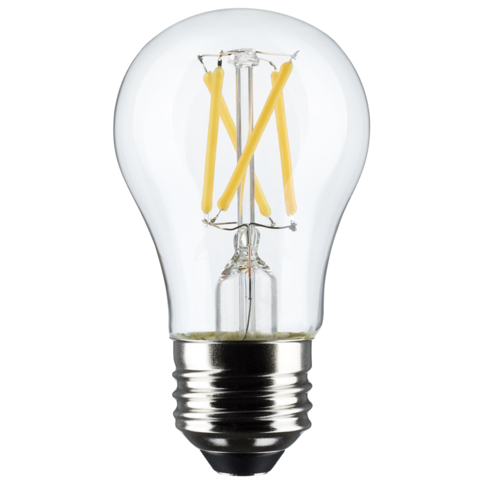 Satco 5.5 Watt A15 LED Filament - Clear - Medium Base - 2700K - 450 Lumens - 2-Pack