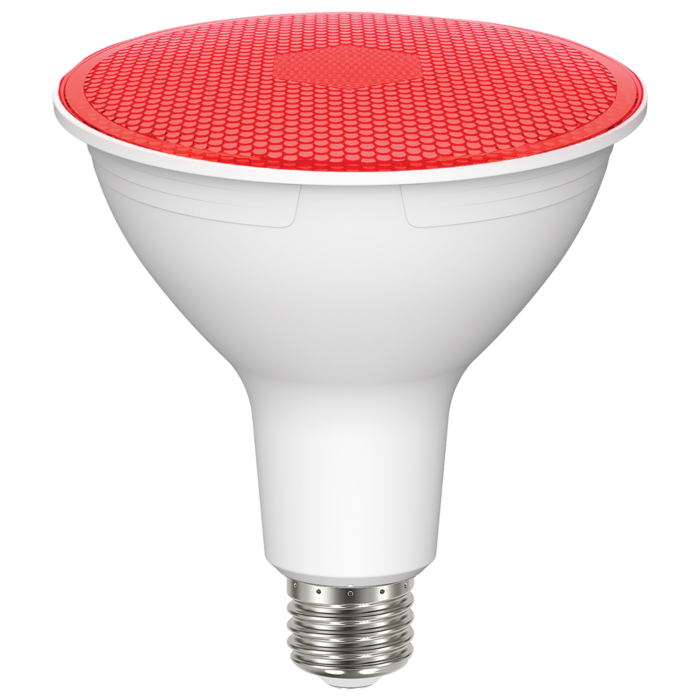 Satco 11.5 Watt PAR38 LED - Red - 90 degree Beam Angle - Medium base - 120 Volt