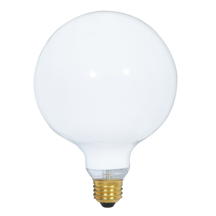 Satco 60 Watt G40 Incandescent - Gloss White - 4000 Average rated hours - 550 Lumens - Medium base - 120 Volt