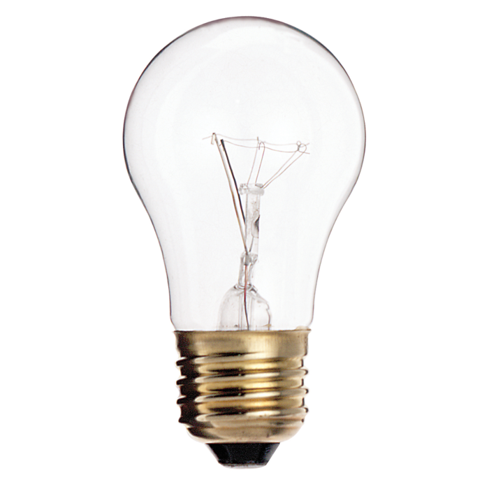 Satco 40 Watt A15 Incandescent - Clear - Appliance Lamp - 2500 Average rated hours - 300/225 Lumens - Medium base - 130/120 Volt - Carded