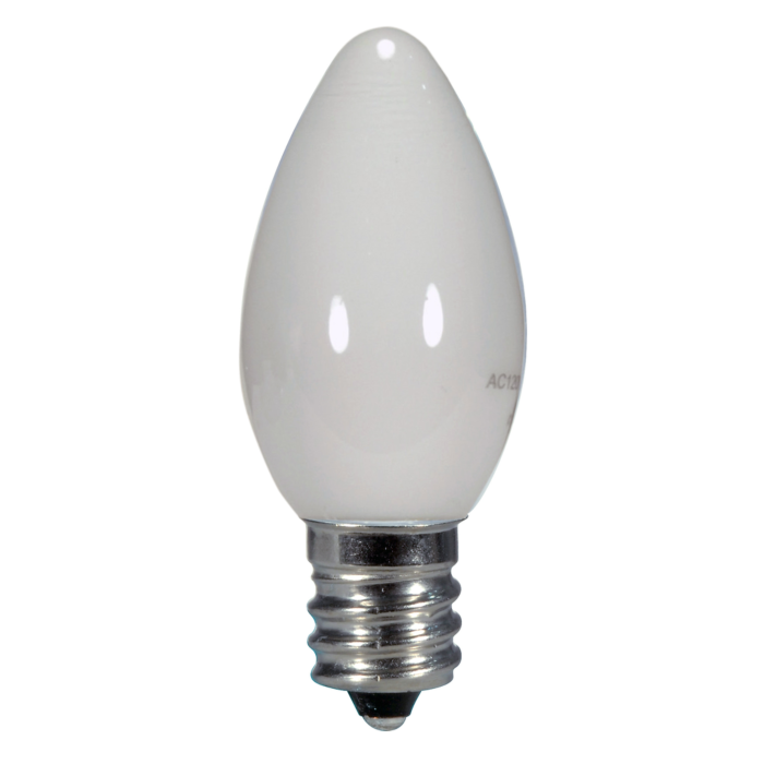 Satco 0.5 Watt LED - C7 - White - 2700K - Candelabra base - 120 Volt - Carded