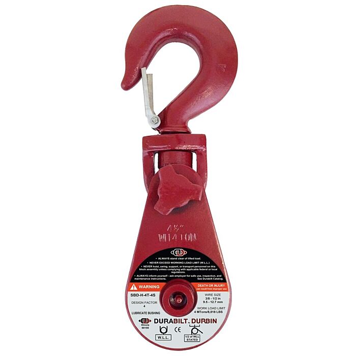 Durabilt USA 4-1/2 in 3/8 - 1/2 in 4 ton Snatch Block