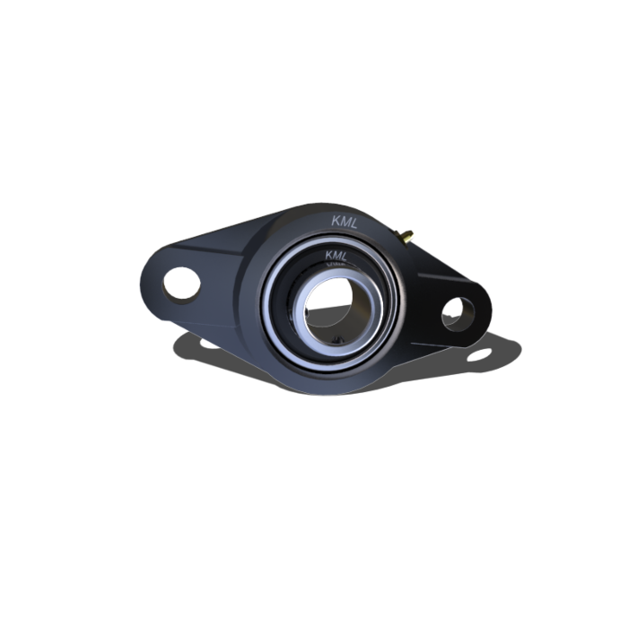 KML Compact 2 Bolt Flange  Bearing, 1-1/8" Set Screw Lock, Standard Race SBLF20618