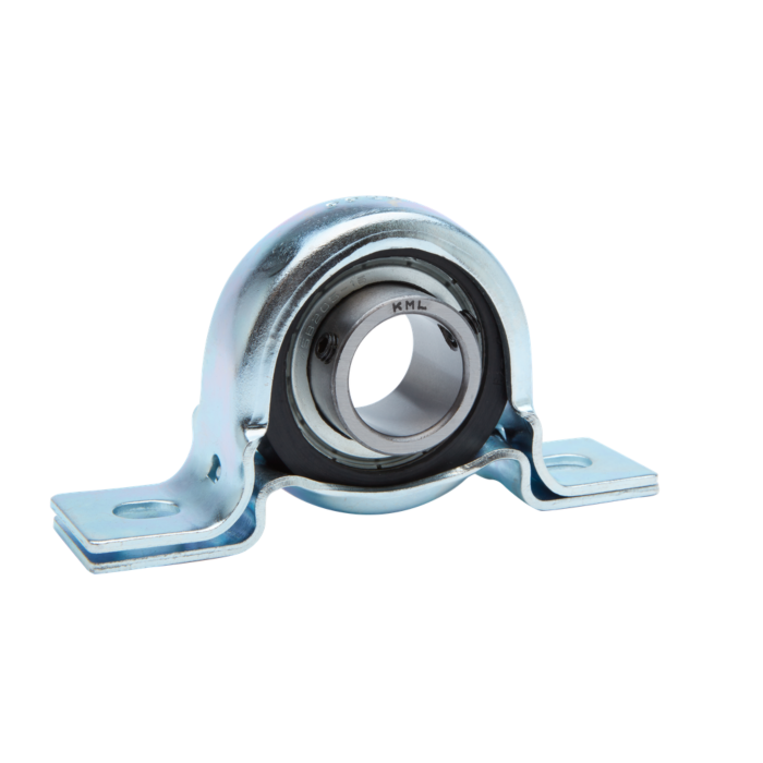 KML PILLOW BLOCK, RUBBER CUSHIONED, PRESS STEEL, LIGHT DUTY, SET SCREW TYPE - SBRPP202-10 (5/8" DIA)