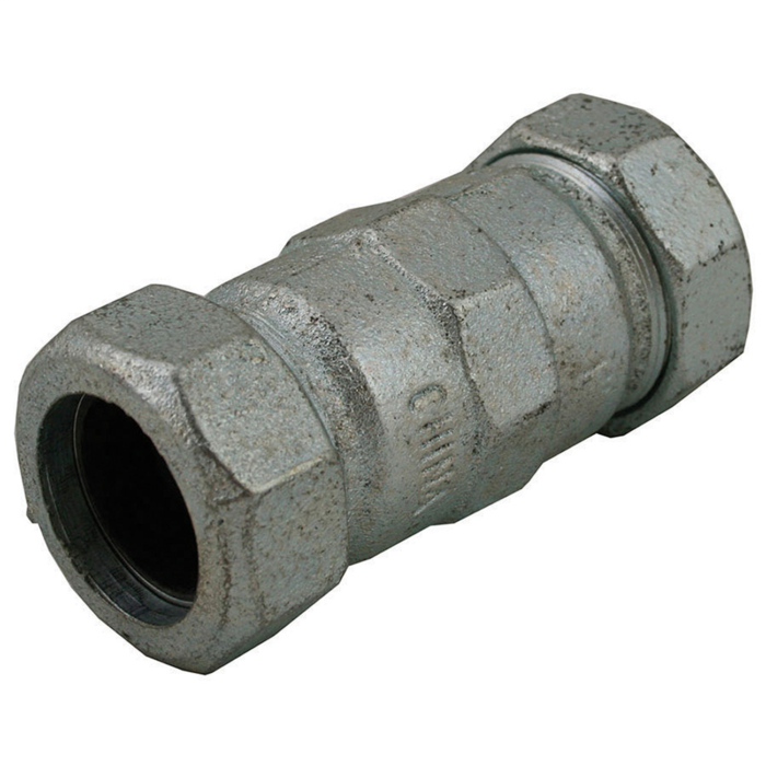 Jones Stephens 1" IPS Malleable Iron Compression Coupling, Long Pattern, 3-7/8" Body Length