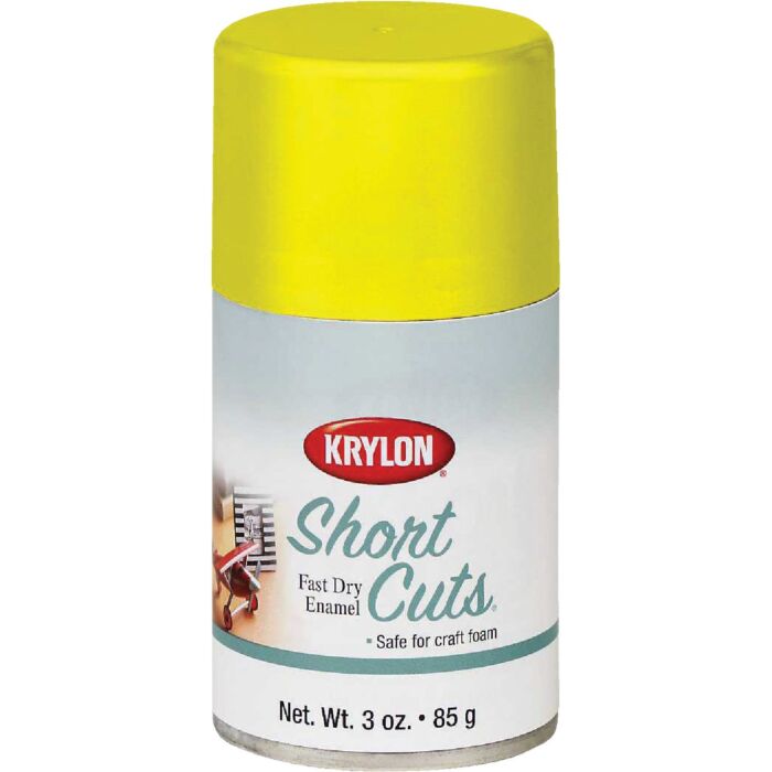 Krylon Short Cuts Enamel Spray Paint (High Gloss - Sun Yellow) 3 oz