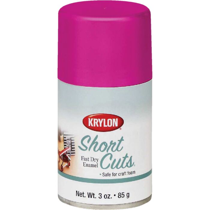 Krylon Short Cuts Enamel Spray Paint (High Gloss - Hot Pink) 3 oz