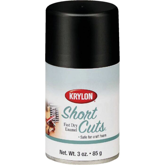 Krylon Short Cuts Enamel Spray Paint (High Gloss - Black) 3 oz