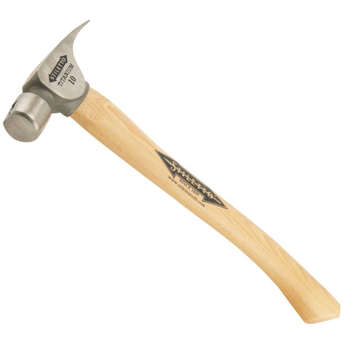 Stiletto 10 oz Titanium Smooth Face Hammer with 14.5 in. Curved Hickory Handle