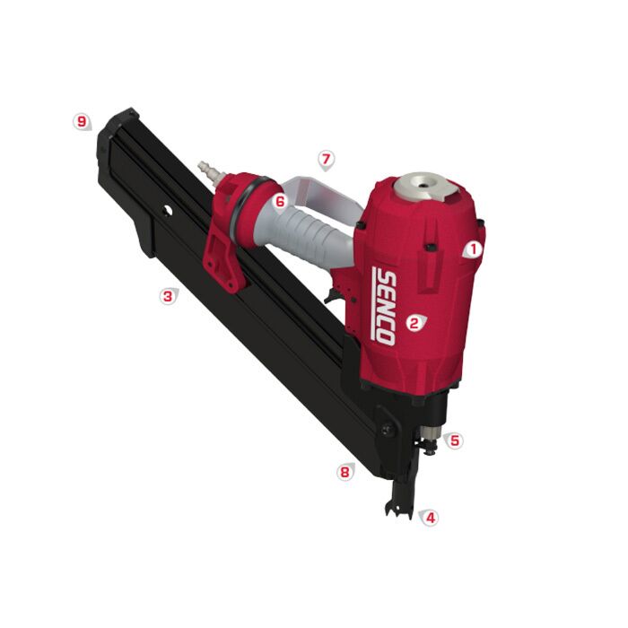 SENCO 2 - 3-1/2 in Angled Strip 80 Pneumatic Nailer