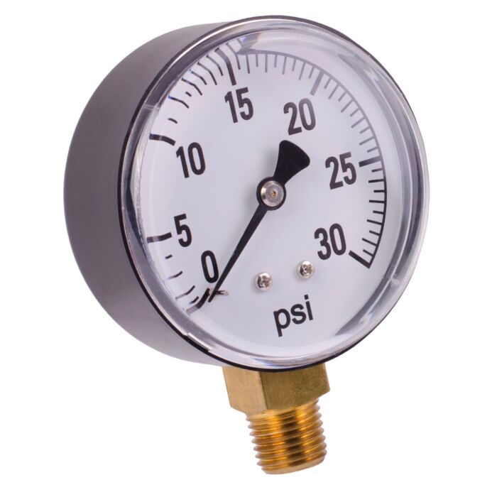 Valley Industries 2-1/2 in 0 - 30 psi 1/4 in MNPT Single Scale Pressure Gauge
