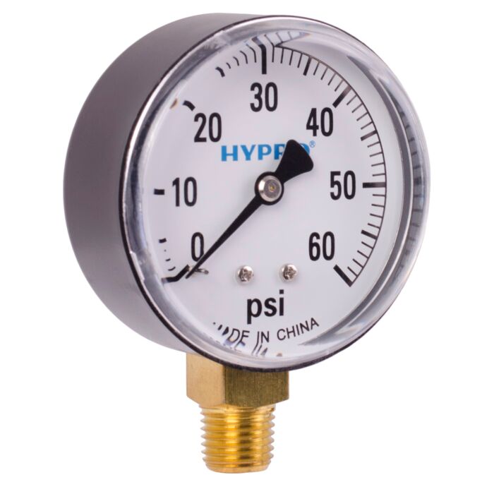 Valley Industries 2-1/2 in 0 - 60 psi 1/4 in MNPT Single Scale Pressure Gauge
