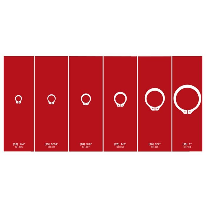 Huyett Carbon Spring Steel Plain 125-Piece External Retaining Ring Assortment