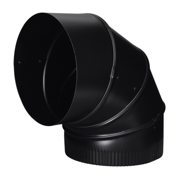 Imperial 8-in, 90 Degree Black Adjustable Stove Pipe Elbow