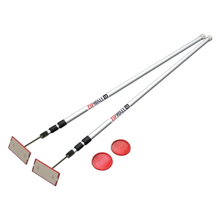 Zipwall Aluminum Spring-Loaded Dust Barrier Pole (2pk) 12 ft