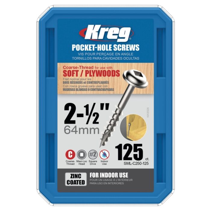 Kreg Coarse 2-1/2" Maxi-L 125ct