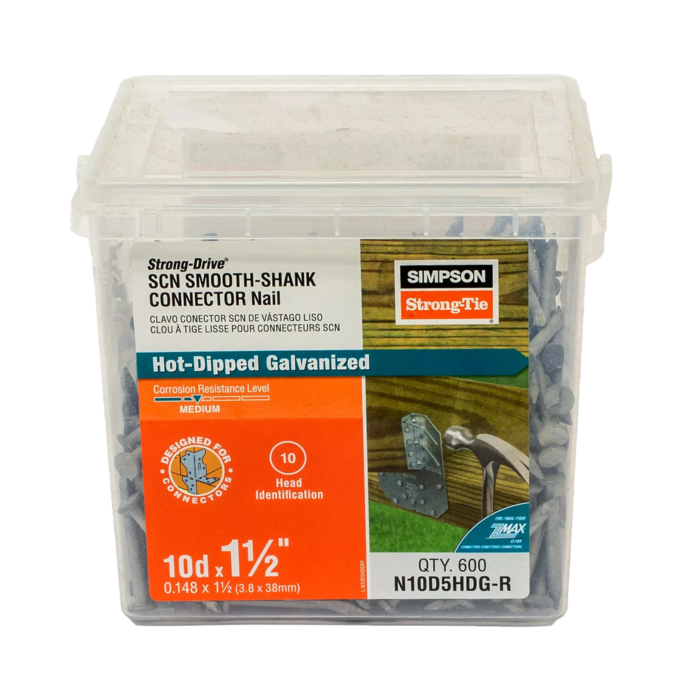 Simpson Strong-Tie HDG Strong-Drive® SCN Smooth Shank Connector Nail (600pk) 0.148 in. x 1-1/2 in.