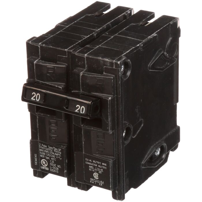 Siemens BREAKER 20A 2P 120/240V 10K QP