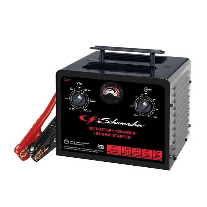Schumacher 250A 6V/12V Timer-Controlled Battery Charger & Jump Starter