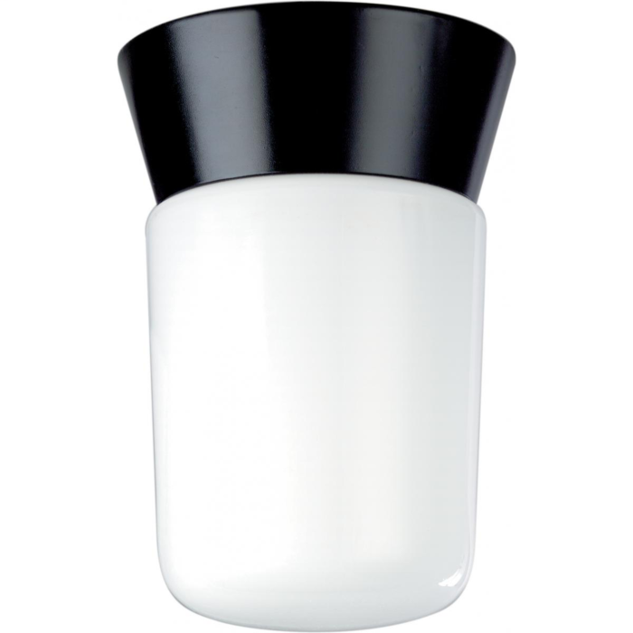 Satco Ceiling Mount Utility Jelly Jar Light (Black) 8 in.