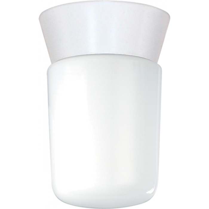 Satco Ceiling Mount Utility Jelly Jar Light (White) 8 in.