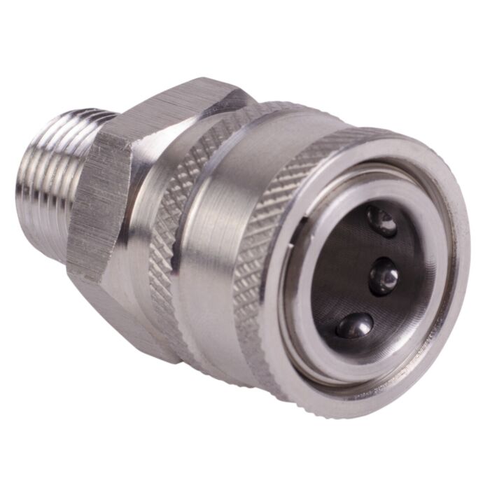 3/8" Quick Connect x 3/8" Male NPT Stainless Steel Socket
