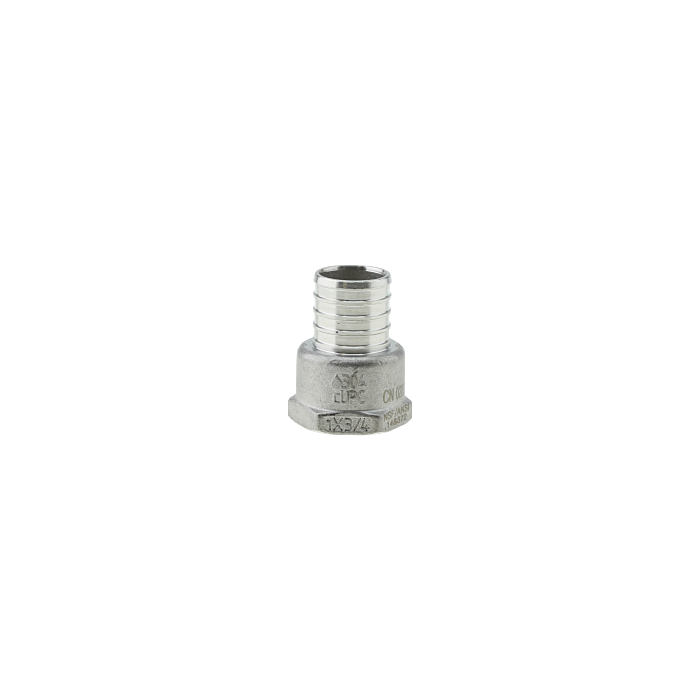 Boshart Industries SS Crimp Pex Fitting x Adapter - 1 in. x 3/4 in. fpt