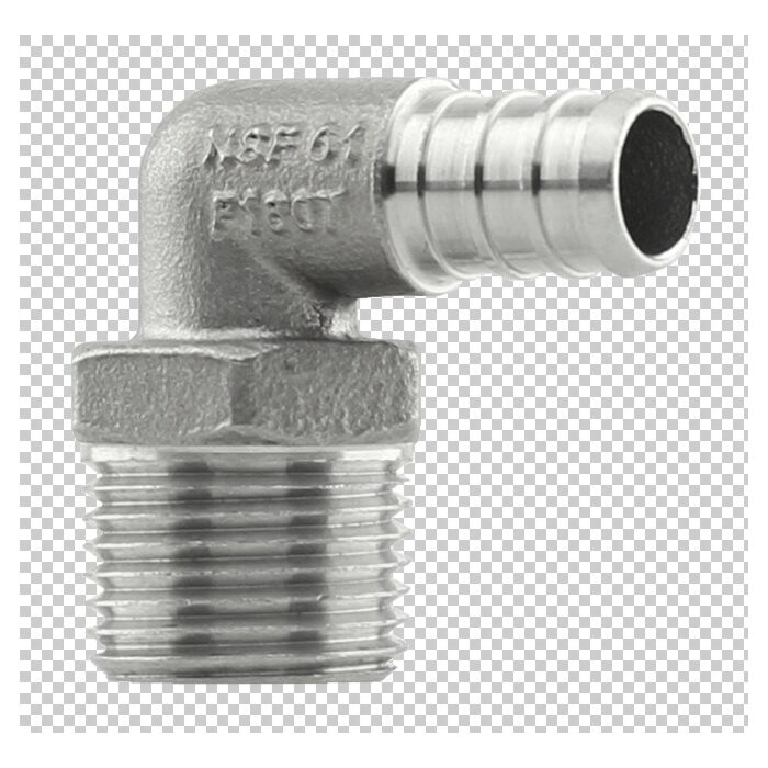 Boshart Industries Elbow 1/2 in Crimp PEX x MPT Pipe Long Radius Elbow