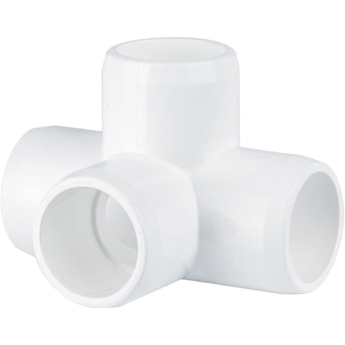 Circo Innovations 1/2 in PVC Furniture Grade 4-Way Side Outlet Tee