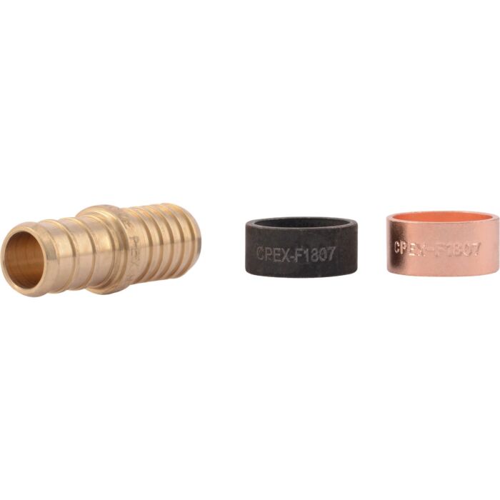 SHARKBITE SharkBite Crimp Transition Low Lead 1/2 In. Polybutylene, Brass PEX Coupling