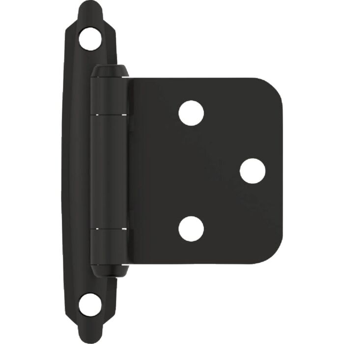 Amerock Variable Overlay Self-Closing Face-Mount Cabinet Hinge (Matte Black - 10pk) 3/8 in.