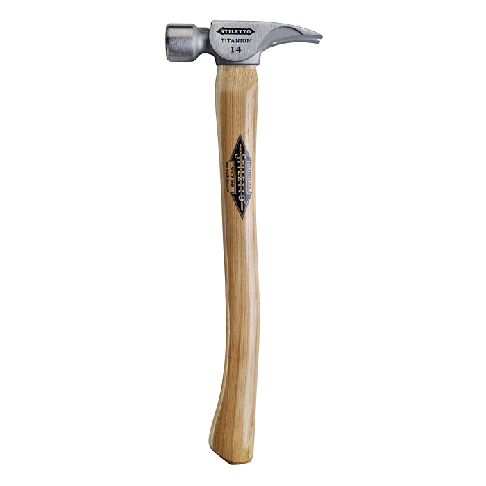 Stiletto 14 oz Titanium Milled Face Hammer with 18 in. Curved Hickory Handle