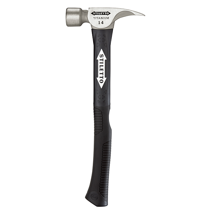 Stiletto 14 oz Titanium Smooth Face Hammer with 18 in. Hybrid Fiberglass Handle