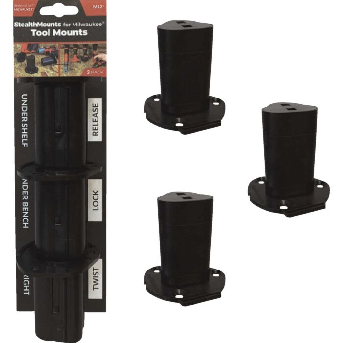 StealthMounts Milwaukee Tool Mounts M12 3pk