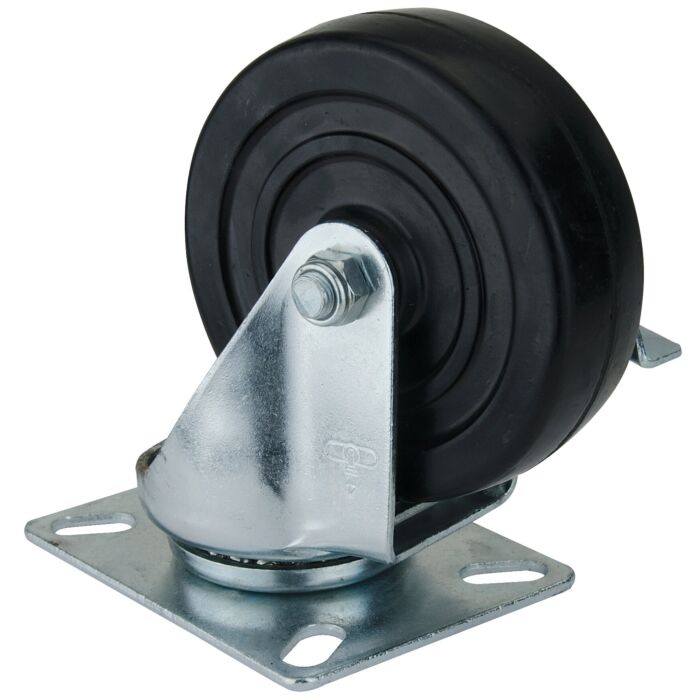 World Casters & Equipment Manufacturing 170 lb 4 in Soft Rubber Swivel Caster