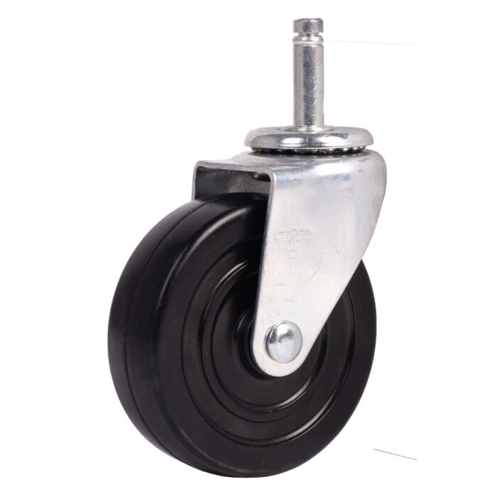 World Casters & Equipment Manufacturing 170 lb 4 in Soft Rubber Swivel Caster