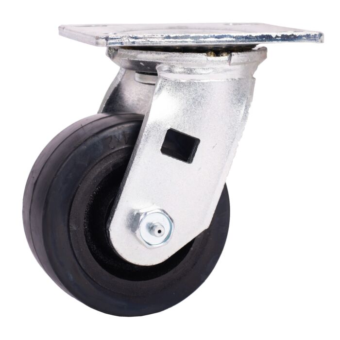 World Casters & Equipment Manufacturing 350 lb 4 in Rubber on Cast Iron Swivel Caster