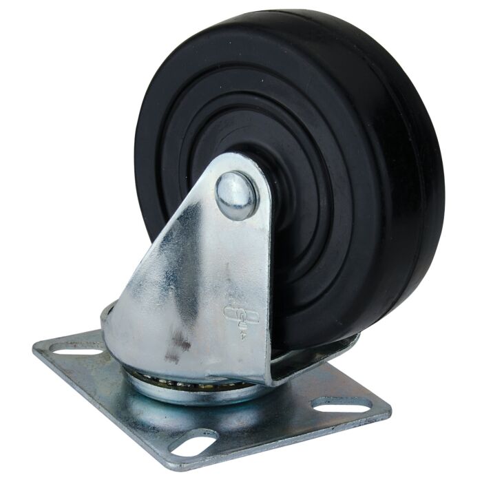 World Casters & Equipment Manufacturing 170 lb 4 in Soft Rubber Rigid Caster