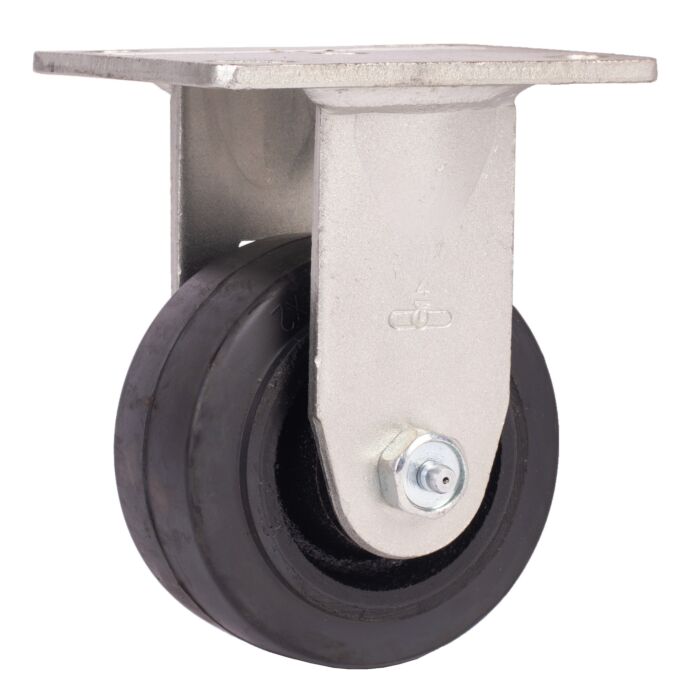 World Casters & Equipment Manufacturing 350 lb 4 in Rubber on Cast Iron Rigid Caster