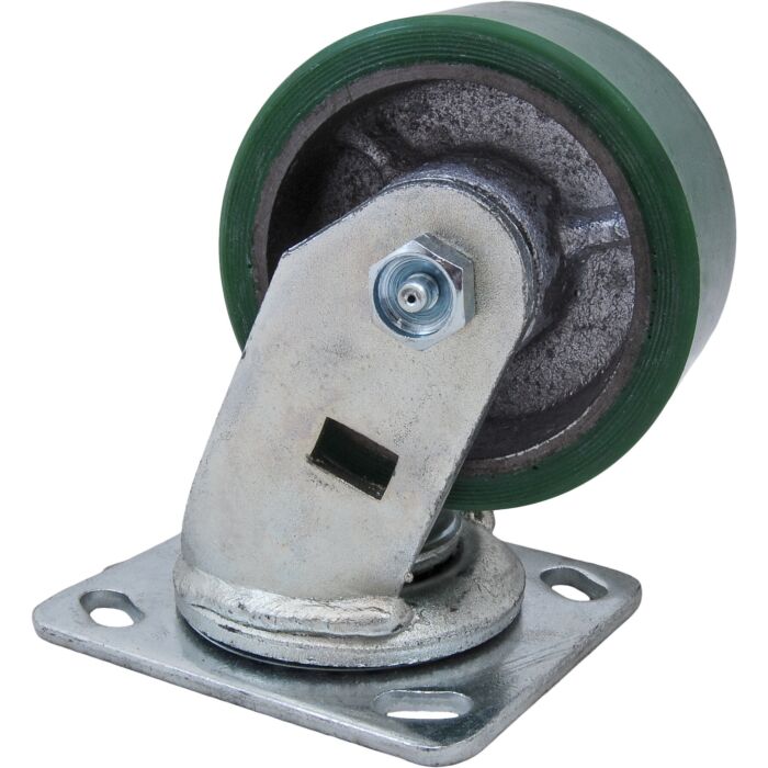 World Casters & Equipment Manufacturing 800 lb 4 in Poly on Cast Iron Swivel Caster