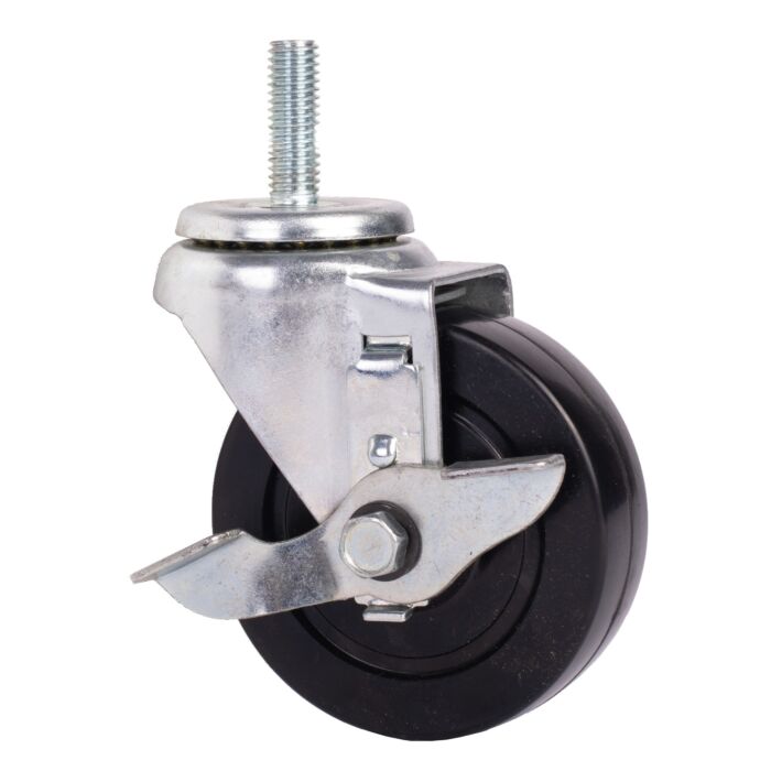World Casters & Equipment Manufacturing 170 lb 4 in Soft Rubber Swivel Caster