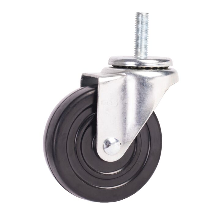 World Casters & Equipment Manufacturing 170 lb 4 in Soft Rubber Swivel Caster