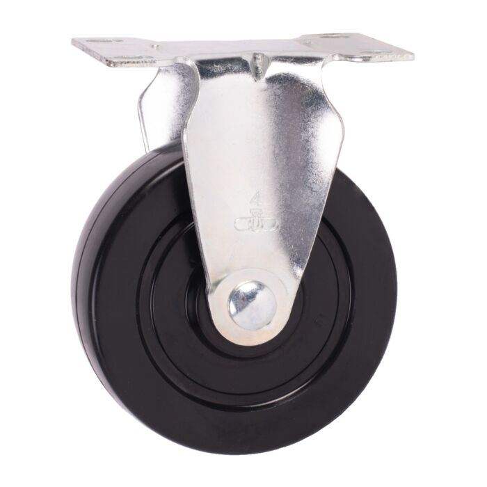 World Casters & Equipment Manufacturing 170 lb 4 in Soft Rubber Rigid Caster
