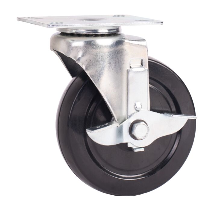 World Casters & Equipment Manufacturing 200 lb 5 in Soft Rubber Swivel Caster