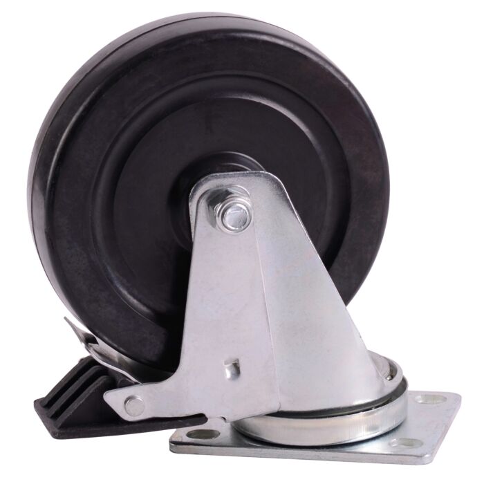 World Casters & Equipment Manufacturing 200 lb 5 in Soft Rubber Swivel Caster